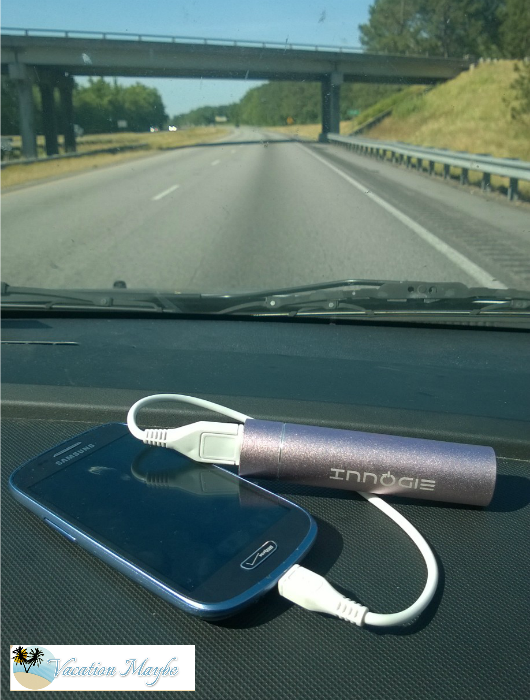 Innogie Portable Charger in the Car