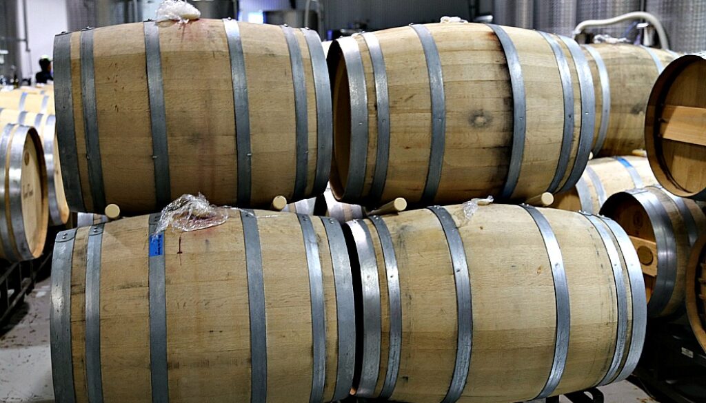 keswick vineyards wine barrels