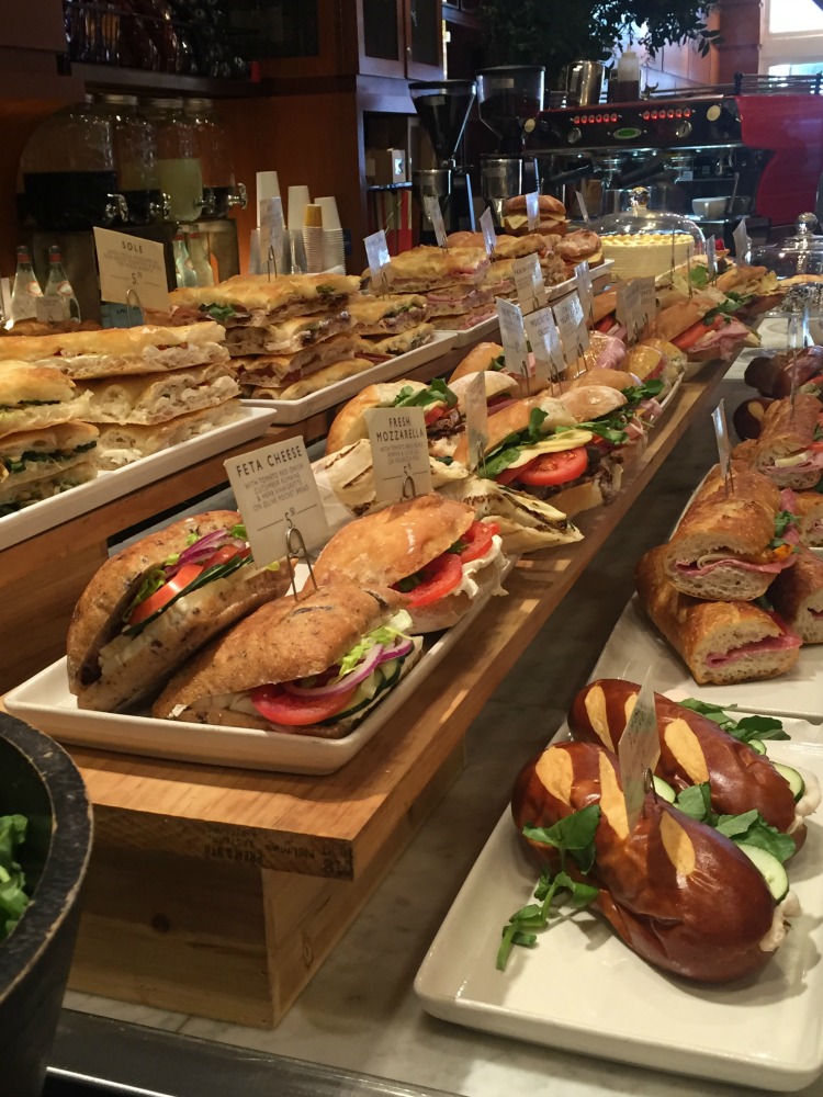 Rows of sandwiches at Mangia
