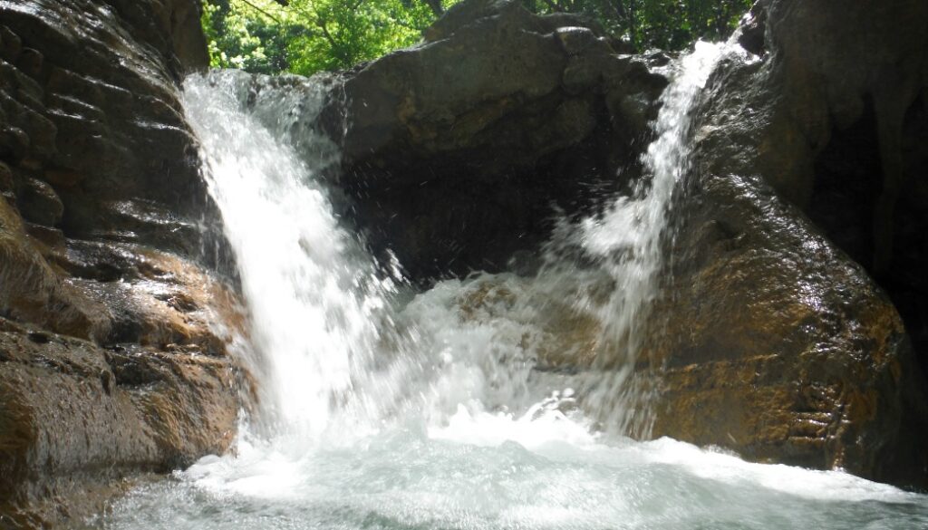 Gushing water in the 27 waterfalls