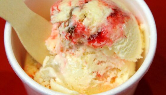 Strawberry Cheesecake is one of the unlimited ice cream samples available at the Turkey Hill Experience