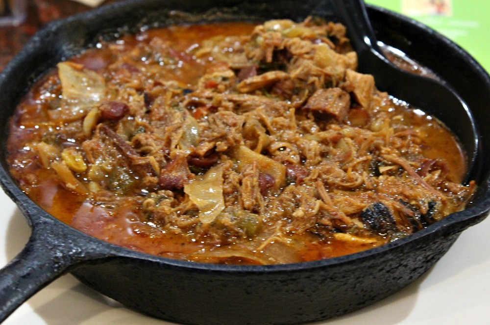 A traditional Venezualen three meat dish served at D'road Cafe